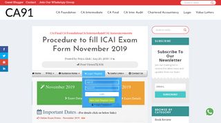 
                            4. ICAI Exam Form Procedure | How to fill CA exam forms? - CA91.in