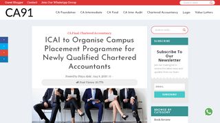 
                            3. ICAI to Organise Campus Placement …