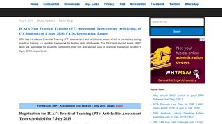 
                            4. ICAI's Next Practical Training (PT) Assessment Tests on 8 Sept. 2019 ...