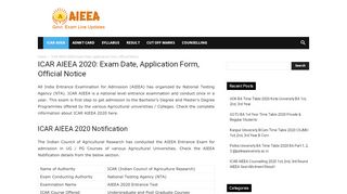 
                            11. ICAR AIEEA 2020: Exam Date, Application Form, …