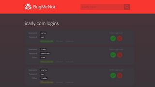 
                            1. icarly.com passwords - BugMeNot