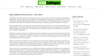 
                            6. ICAR's AIEEA UG Entrance Exam - Hall Tickets | ICAR …