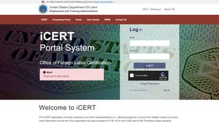 
                            9. iCERT Portal System | U.S. Department of Labor
