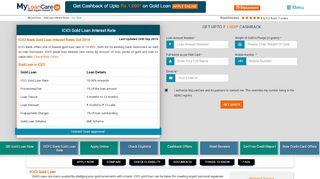 
                            3. ICICI Gold Loan Interest Rate - Myloancare