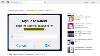 
                            6. iCloud keeps asking for password (iOS and OS X); fix ...