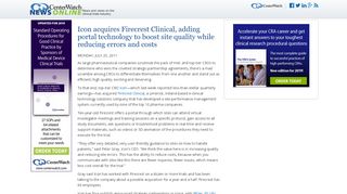 
                            7. | Icon acquires Firecrest Clinical, adding portal technology to boost site ...