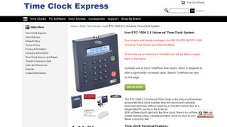
                            8. Icon RTC-1000 2.5 Universal Time Clock System - Time Clock Express