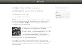 
                            10. iCONECT-XERA Now Includes Customizable Corporate Branding ...