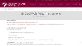 
                            8. ID Card Web Portal Instructions | Falcon Center | Fairmont State ...