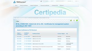 
                            8. ID No. 9108631603: Adient Ltd. & Co. KG - Certificates for ...