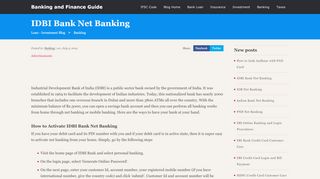 
                            8. IDBI Bank Net Banking - banksifsccode.com