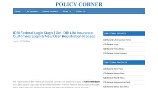 
                            8. IDBI Federal Login | IDBI Federal Life Insurance Customer ...