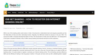 
                            10. IDBI Net Banking – How to Register IDBI Internet Banking ...