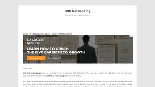 
                            11. IDBI Net Banking Login – IDBI Net Banking
