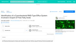 
                            9. Identification of a Cyanobacterial RND-Type Efflux System ...
