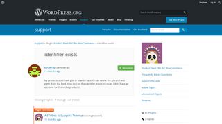 
                            7. identifier exists | WordPress.org