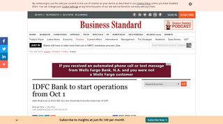 
                            7. IDFC Bank to start operations from Oct 1 | Business ...