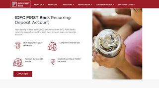 
                            6. IDFC FIRST Bank Recurring Deposit Account