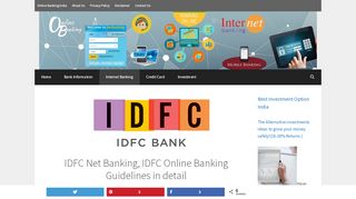 
                            5. IDFC Net Banking | IDFC Online Banking Guidelines, logins ...