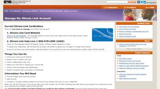 
                            1. IDHS: Manage My Illinois Link Account - dhs.state.il.us