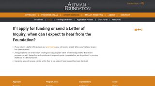 
                            2. If I apply for funding or send a Letter of Inquiry, when can I ...