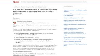 
                            6. If in a PC a LAN Internet cable is connected and I want to ...