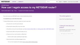 
                            5. If you cannot login to your router | Answer | NETGEAR Support