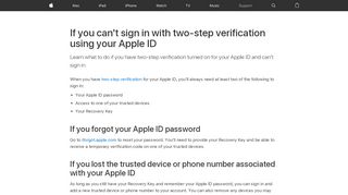 
                            7. If you can't sign in with two-step ... - support.apple.com