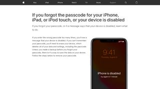 
                            5. If you forgot the passcode for your iPhone, iPad, or iPod ...