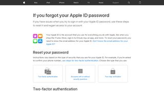
                            5. If you forgot your Apple ID password - Apple Support