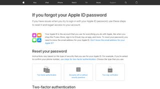 
                            1. If you forgot your Apple ID password - Apple …