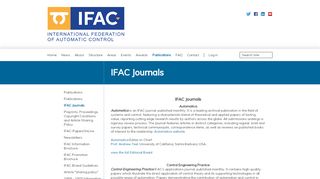 
                            9. IFAC Journals — IFAC · International Federation of Automatic Control