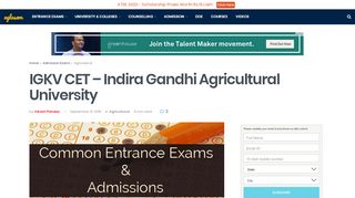 
                            9. IGKV CET - Indira Gandhi Agricultural University | AglaSem ...