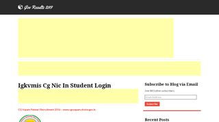 
                            3. Igkvmis Cg Nic In Student Login | Gov Results 2018