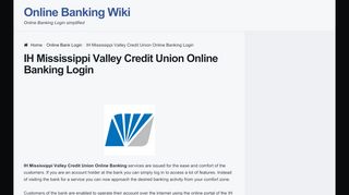 
                            9. IH Mississippi Valley Credit Union Online Banking Login ...