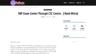 
                            9. IIBF Exam Center Through CSC Centre . ( Bank Mitra) | ReflectU