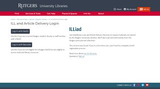 
                            7. ILL and Article Delivery Login | Rutgers University …
