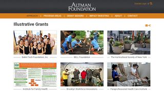 
                            9. Illustrative Grants | Altman Foundation