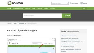 
                            2. Im Kontrollpanel einloggen – Hilfe | One.com