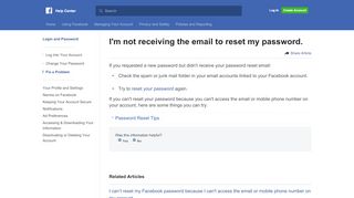
                            3. I'm not receiving the email to reset my password ...