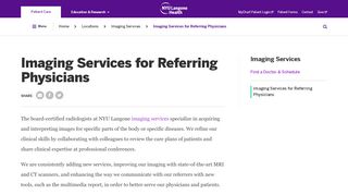 
                            2. Imaging Services for Referring Physicians | NYU Langone Health