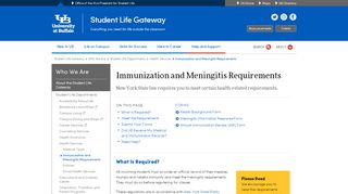 
                            3. Immunization and Meningitis Requirements - University at Buffalo
