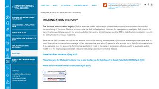 
                            8. Immunization Registry | Vermont Department of Health