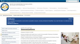 
                            7. Immunizations - Kentucky Department of Education