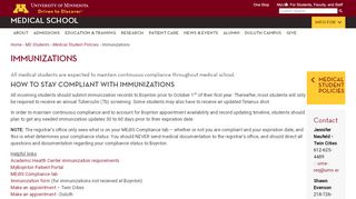 
                            9. Immunizations | Medical School - University of Minnesota