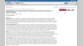 
                            3. Implementation of the Integrated Electronic Patient Portal in the ... - NCBI