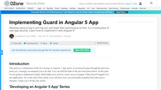 
                            8. Implementing Guard in Angular 5 App - DZone Security