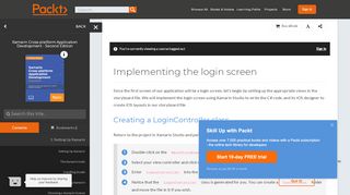 
                            4. Implementing the login screen - Packt Subscription