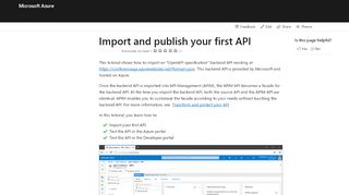 
                            4. Import and publish your first API in Azure API Management | Microsoft ...