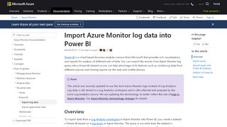 
                            3. Import Azure Log Analytics data into Power BI | Microsoft Docs